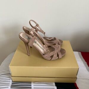 Elegant Tan High Heel Sandals